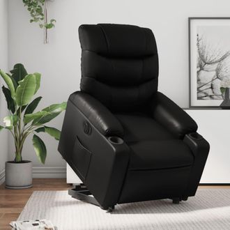 vidaXL Vidaxl - Sill&oacute;n Reclinable Elevable El&eacute;ctrico De Cuero Sint&eacute;tico Negro