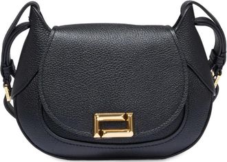 Lancel Paulette saddle crossbody bag - women - Goat Skin/Cotton - OS - Black
