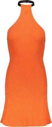 Courrèges Ribgebreide halterjurk - Oranje