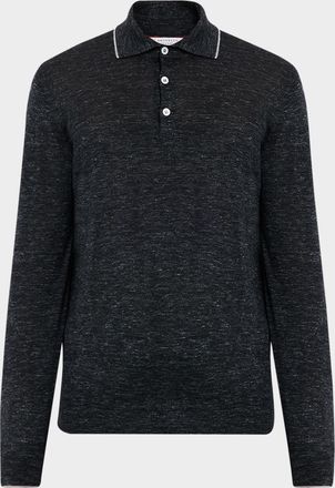 Brunello Cucinelli Men & apos;s Cashmere Tipped-Collar Polo Sweater
