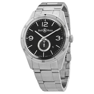 Bell & Ross Vintage Automatic Black Dial Mens Watch BRV123-BS-ST/SST