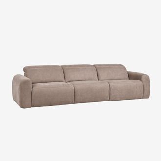 Sklum Sof&aacute; De 3 Plazas Reclinable Y El&eacute;ctrico Tapizado Peggy Sklum