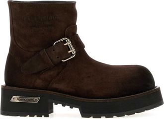 Balenciaga Brown Logo Boots