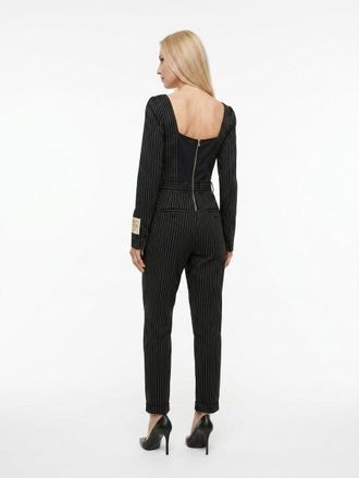 Dolce & Gabbana Pinstriped Wool Pant Suit - Black