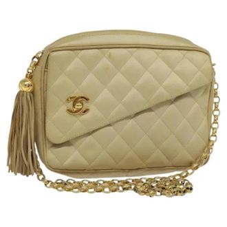 Chanel Pre-owned Satin chanel-bags - Dames - Pre-owned - Beige - Maat: ONE Size Satijn