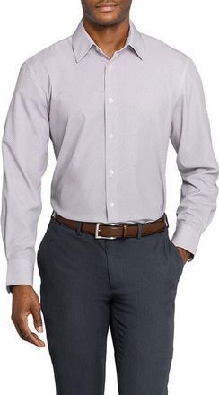 W.R.K Slim Fit Tile Print Performance Dress Shirt in Khaki at Nordstrom, Size 15.5 - R