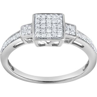 LuvMyJewelry Solvienne 0.25 Ct Natural Diamond 10K Gold Ring in 10K White Gold at Nordstrom, Size 5.5