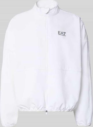 Emporio Armani Bomberjacke mit Stehkragen und Logo-Print in Weiss, Gr&ouml;&szlig;e XXXL