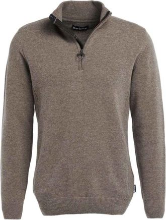 Barbour Beige Half-Zip Wollen Trui Klassieke Stijl - Heren - Coltruien - Beige - XL - Wol - Truien & Vesten