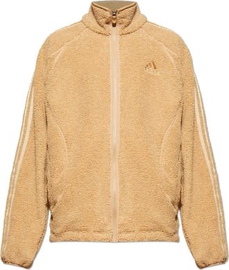 adidas Jassen, Heren, Beige, S, Polyester, Borg Fleece Teamgeist Tracktop