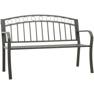 vidaXL Garden Bench Grey 120 cm Steel vidaXL