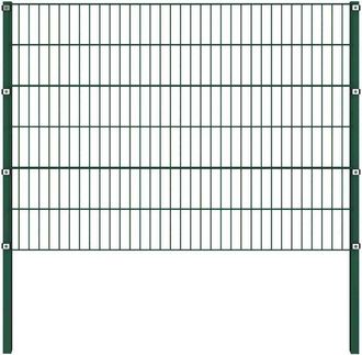 vidaXL Vidaxl - Panel De Valla Con Postes De Hierro 176,5x120 Cm Verde