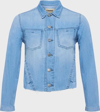 L'agence Janelle Slim Raw Denim Jacket
