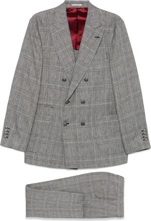 Brunello Cucinelli Geruit pak - Grijs