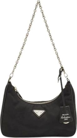 Prada Pre-owned Mini Bags, female, Black, Size: ONE SIZE Pre-owned Nylon Mini Bag
