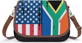 Generic U.S. And South Africa Flag Fashion Womens Crossbody Bags Novelty Handbag Shoulder Bag Purse