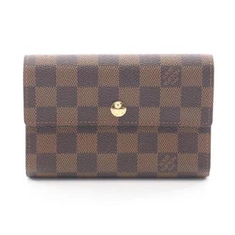 Louis Vuitton Pre-owned Wallets, female, Brown, Size: ONE SIZE Pre-owned Portefeuille Alexandra Damier Ebene Trifold Wallet