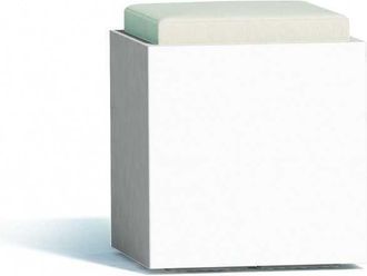 Monacis Puff Comfy Cuadrado Blanco En Pol&iacute;mero Monacis - Cm 40x40x47,5 H