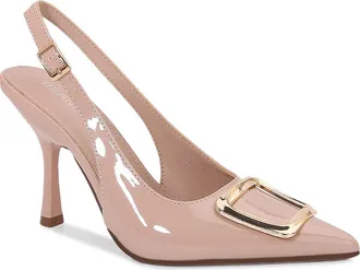 Berness Buckle Slingback Stiletto Pump in Beige at Nordstrom Rack, Size 8.5