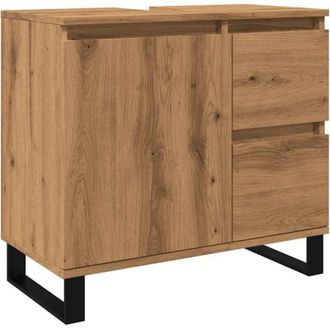 vidaXL Mueble De Lavabo Madera De Ingenier&iacute;a Roble Artisan 65x33x60 Cm Vidaxl