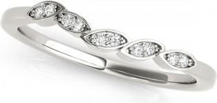 Allurez Lab Grown Floral Wedding Ring Band 18K White Gold (0.05ct)