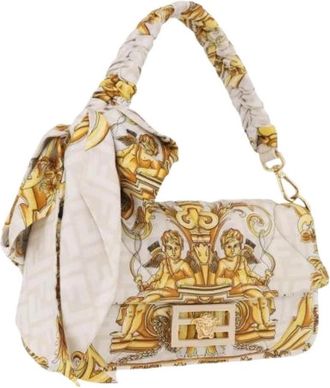 Fendi Pre-owned Vintage Zucca Schoudertas - Dames - Vintage Schoudertas - Beige - ONE Size - Nylon - Vintage