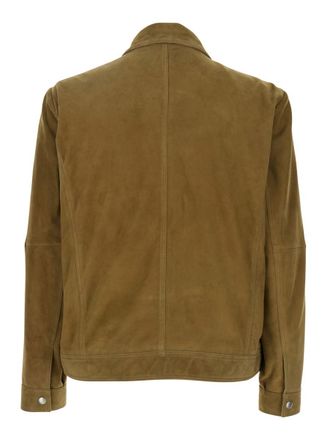 Arma Brown Jacket With Classic Collar And Zip Closure In Suede Man