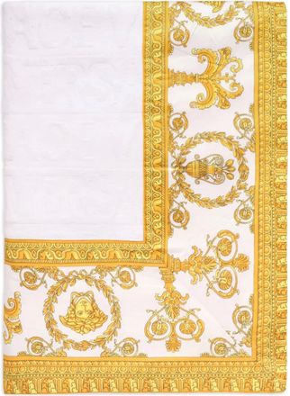 Versace Telo da mare con bordo barocco - Bianco