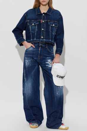 Dsquared2 Denim Jacket With vintage Effect, Womens, Navy Blue