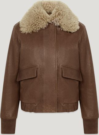 Belstaff Knox Jacket Womens Lamb Leather Dark Earth Size XS