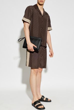 Ferragamo Silk Shorts, Mens, Brown