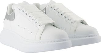 Alexander McQueen Womens Oversized Sneakers - Alexander Mcqueen Leather White Calfskin Shoes