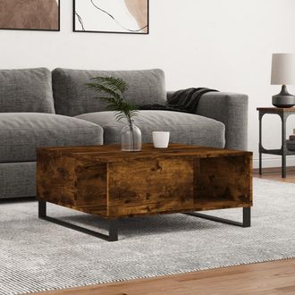 vidaXL Vidaxl - Mesa De Centro Madera Contrachapada Roble Ahumado 80x80x36,5 Cm