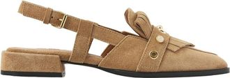 VIA VAI Jazz Tammi Slingbacks - Dames - Ballerinas - Beige - 40 EU - Su&egrave;de - Schoenen