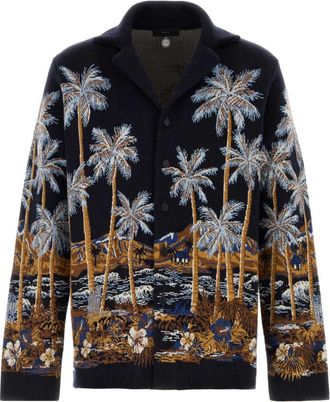 Alanui Midnight Blue Jacquard Cardigan