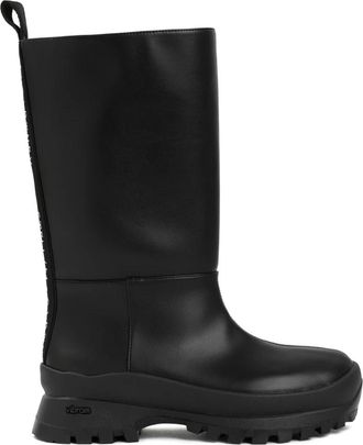 Stella McCartney Zwarte Enkellaarsjes - Dames - Regenlaarzen - Zwart - 37 EU - Leer - Schoenen