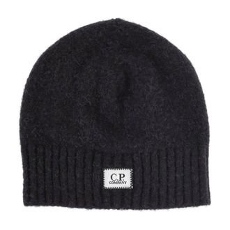 C.P. Company Cuffia con logo in lana-alpaca - - Accessories - Uomo - Nero - ONE SIZE