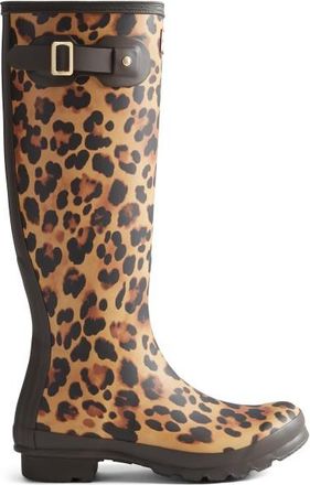 Hunter Original Tall Leopard Boot Gummistiefel f&uuml;r Damen | braun