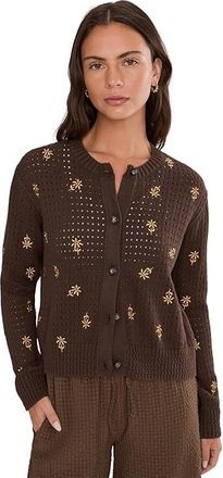 Toad&Co Bianca Embroidered Cardigan Womens Sweatshirt Chestnut Embroidery : XL, Cotton