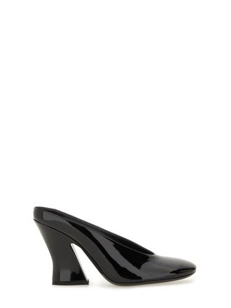Givenchy Womens Sculpted Patent Leather Heeled Mule - Black - Size EU 36