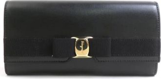Ferragamo Pre-owned Wallets, female, Black, Size: ONE SIZE Pre-owned Leather Wallet