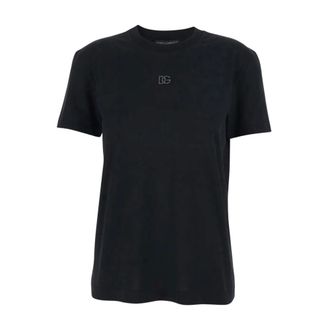 Dolce & Gabbana T-Shirts, female, Black, Size: 2XS T-Shirt