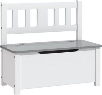 vidaXL Banco De Almacenaje Para Ni&ntilde;os Mdf Blanco Y Gris 60x30x55 Cm Vidaxl