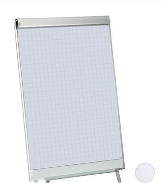 Relaxdays Papel De Rotafolio, Rollo 50 Hojas, Cuadriculado, Bloc Pizarra, 60 G/m&sup2;, 6 Perforaciones, 57,5 X 81 Cm, Blanco - Relaxdays