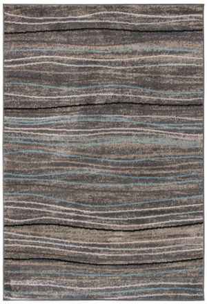 Safavieh Alfombra raya moderna wave de polipropileno plata/beige, 122 x 183 cm
