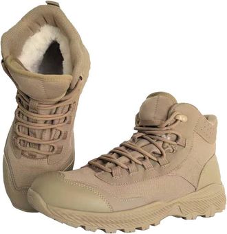 Generic Men cotton shoes with winter fleece cold insulation thick sole outdoor anti slip and wear resistant boots (Khaki,7.5)