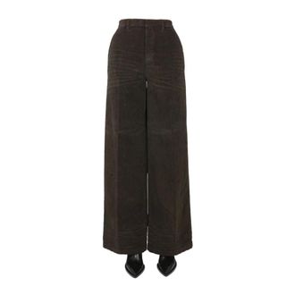 Dsquared2 Wide Trousers, female, Brown, Size: M Wide Leg Corduroy Pants