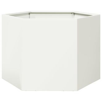 vidaXL Jardinera Hexagonal Acero Blanco 69x60x45 Cm Vidaxl
