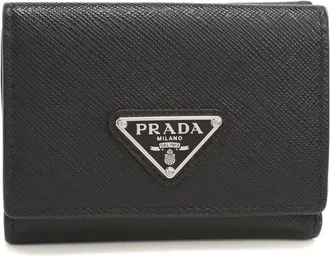 Prada Black Leather Wallet (Tri-Fold) (Pre-Owned)