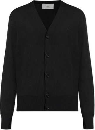 Ami Wollen vest met geborduurd logo - Heren - Vesten - Zwart - L - Wol - Truien & Vesten